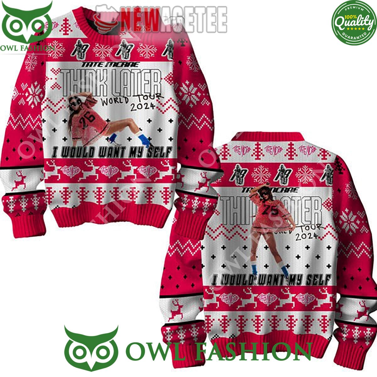 Tate Mcrae Think Later World Tour 2024 Ugly Christmas Sweater