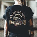 TRUST TNF Straw hat pirates PRINTED SKULL T-SHIRT, Ladies Summer Outfit, Gift For Women, TNF Day Gift, Gift For Girl...