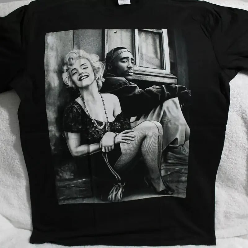 Tupac Shakur Marilyn Monroe Legends 2pac Hiphop Rapper Legend Him Vintage Y2k Menswear (1)