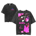 TV Girl Headphones Collage Graphic Tee, Y2K Aesthetic Indie Band Shirt, Pink Vaporwave Tour Merch, Washed Black Unisex...