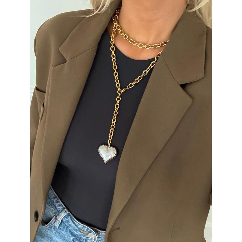 TWO TONED HEART NECKLACE T-Shirts, Hoodie, Sweatshirt | RetroVerseTees.com