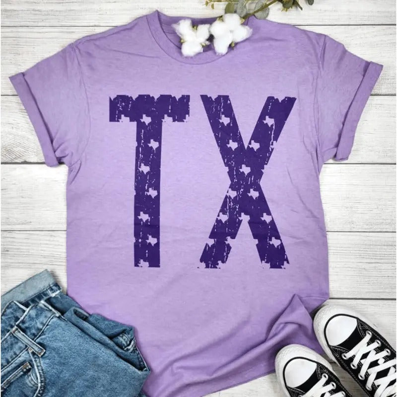TX Lavender Texas Graphic T-shirt Hoodie, Sweatshirt | RetroVerseTees.com