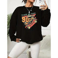 Take Me Back To The 90's Print Pullover Sweatshirt, Casual Long Sleeve Crew Neck Sweatshirt For Fall & Winter, Women's...