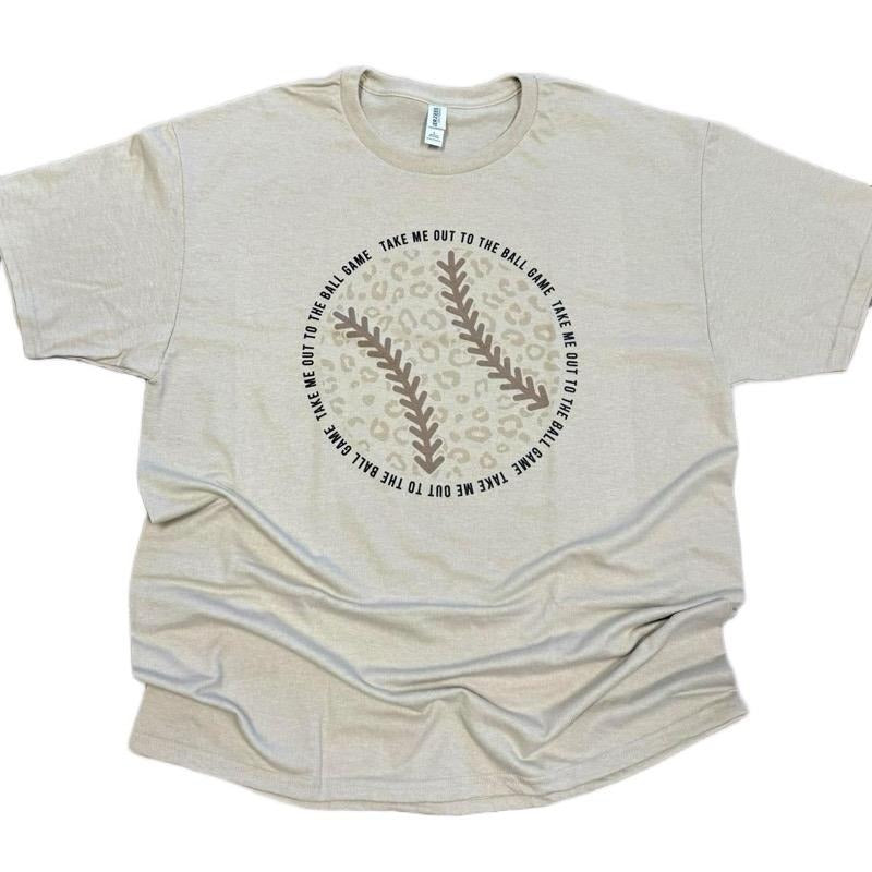 Take Me Out To The Ballgame Leopard Baseball Tee - Baseball Mom Shirt Hoodie, Sweatshirt | RetroVerseTees.com