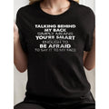 [Talking Behind Letter Print Tee] Graphic Crew Neck Short Sleeve Lightsaber brand Shirts