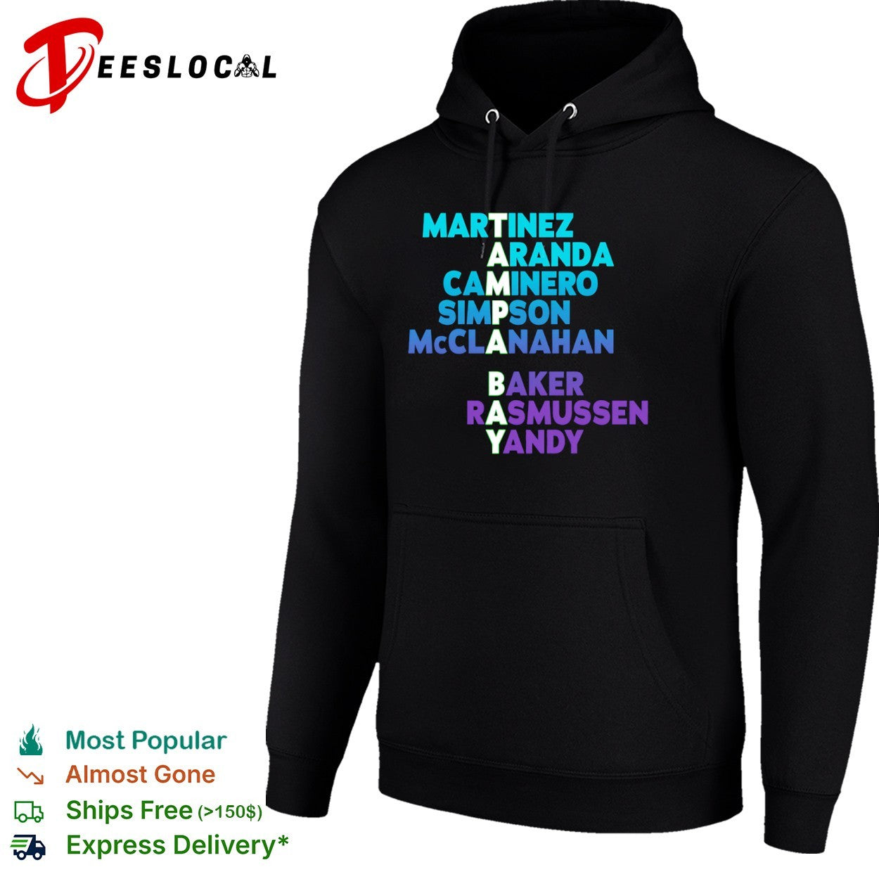 Tampa Bay Rays Roster Martinez Aranda Caminero Simpson McClanahan Baker Rasmussen Yandy shirt
