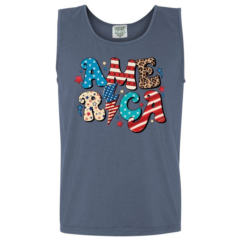 Tank Top - America The Beautiful Comfort Colors Tank Top T-Shirts, Hoodie, Sweatshirt | RetroVerseTees.com