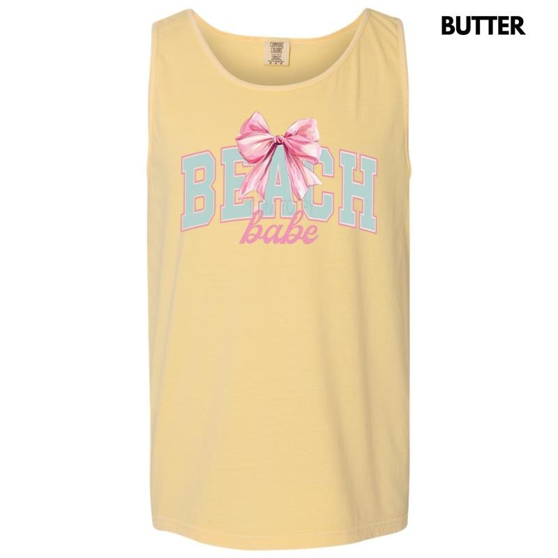 Tank Top - Beach Babe Coquette Comfort Colors Tank Top T-Shirts, Hoodie, Sweatshirt | RetroVerseTees.com