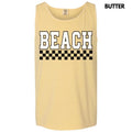 Tank Top - Beach Varsity Checkered Comfort Colors Tank Top 'NLB' T-Shirts, Hoodie, Sweatshirt | RetroVerseTees.com