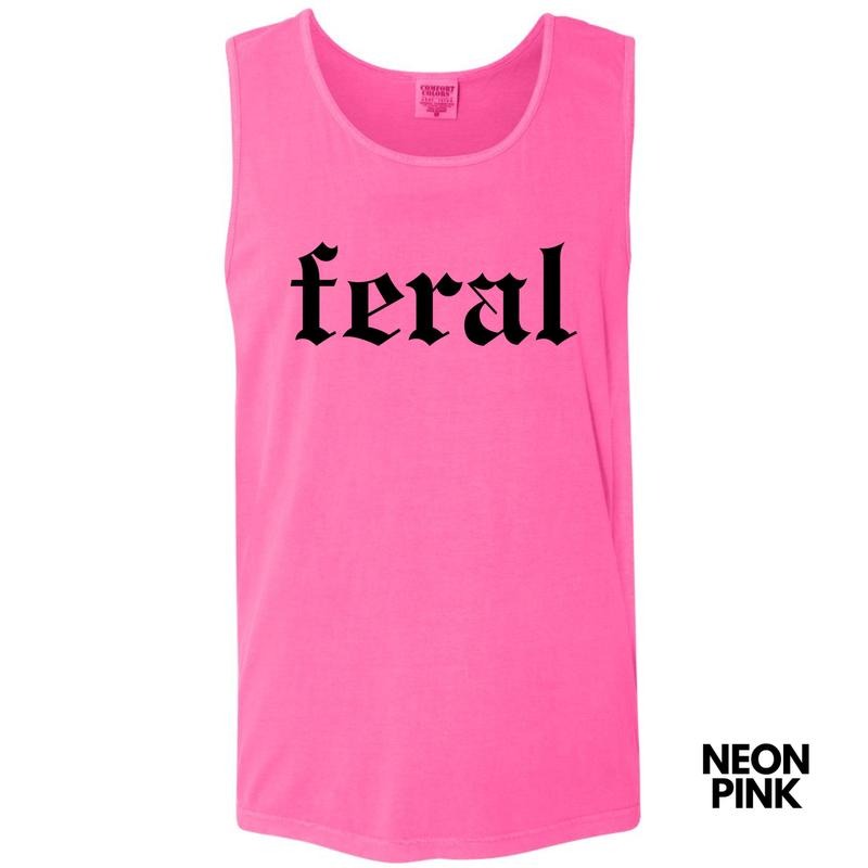 Tank Top - Black FERAL Comfort Colors Tank Top 'NLB' T-Shirts, Hoodie, Sweatshirt | RetroVerseTees.com