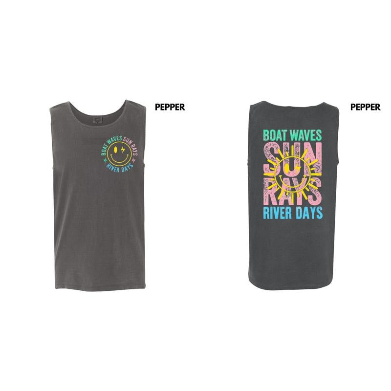 Tank Top - Boat Waves River Days Comfort Colors Tank Top T-Shirts, Hoodie, Sweatshirt | RetroVerseTees.com