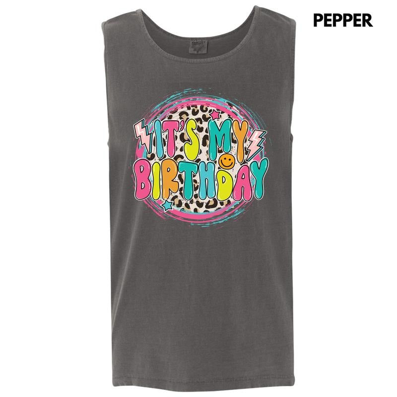 Tank Top - Cheetah My Birthday Comfort Colors Tank Top 'NLB' T-Shirts, Hoodie, Sweatshirt | RetroVerseTees.com