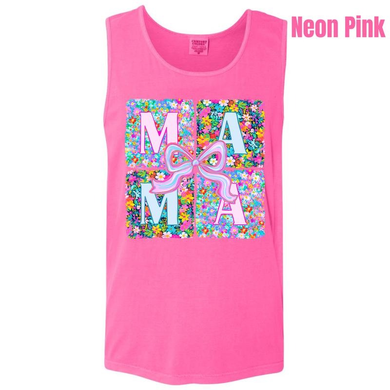 Tank Top - Flower Block Mama Comfort Colors Tank Top 'NLB' T-Shirts, Hoodie, Sweatshirt | RetroVerseTees.com