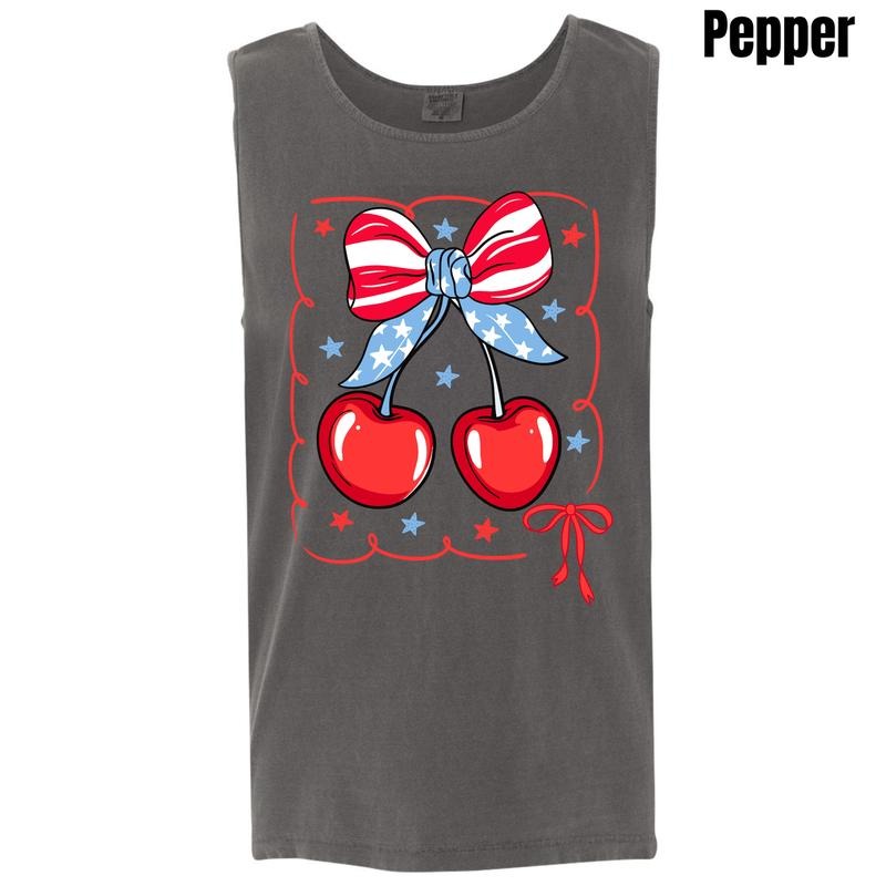 Tank Top - Freedom Cherries Comfort Colors Tank Top 'NLB' T-Shirts, Hoodie, Sweatshirt | RetroVerseTees.com