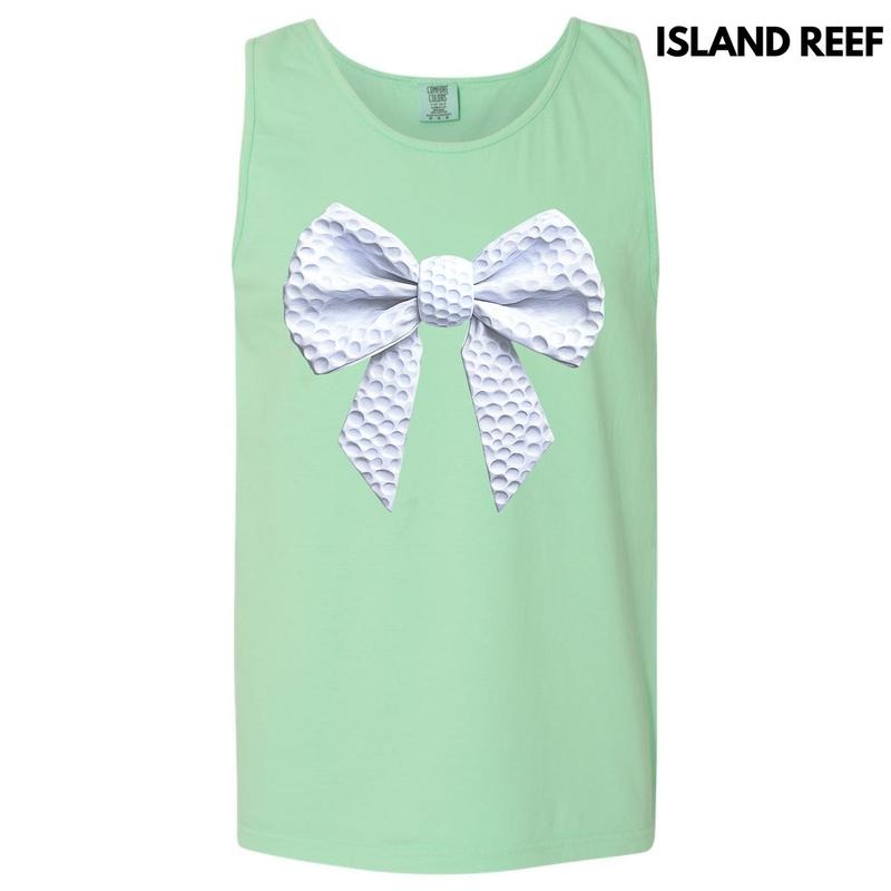 Tank Top - Golf Ball Bow Comfort Colors Tank Top 'NLB' T-Shirts, Hoodie, Sweatshirt | RetroVerseTees.com