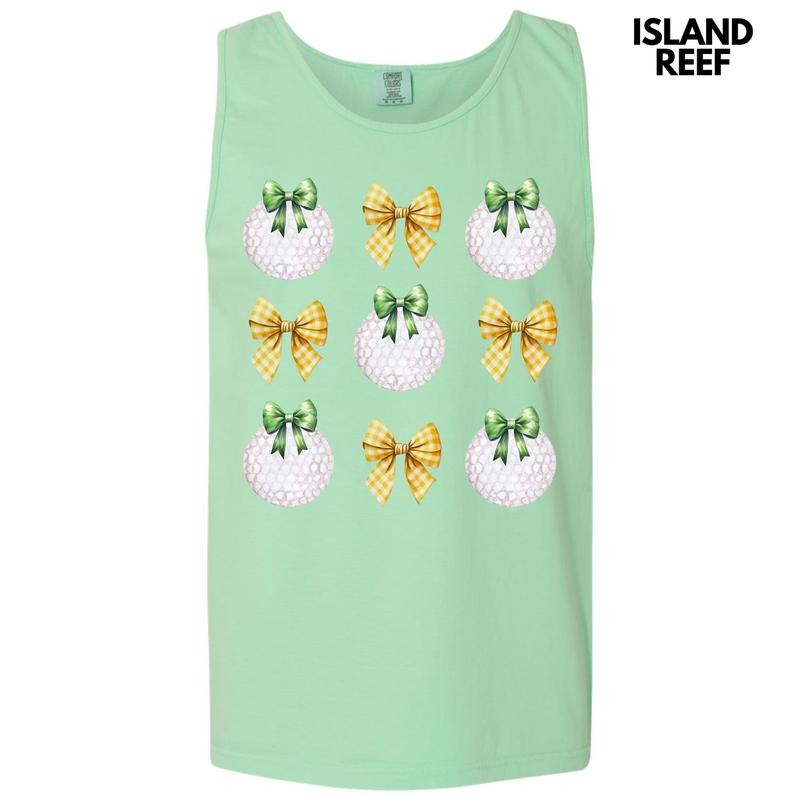 Tank Top - Golf Plaid Bow Collage Comfort Colors Tank Top 'NLB' T-Shirts, Hoodie, Sweatshirt | RetroVerseTees.com