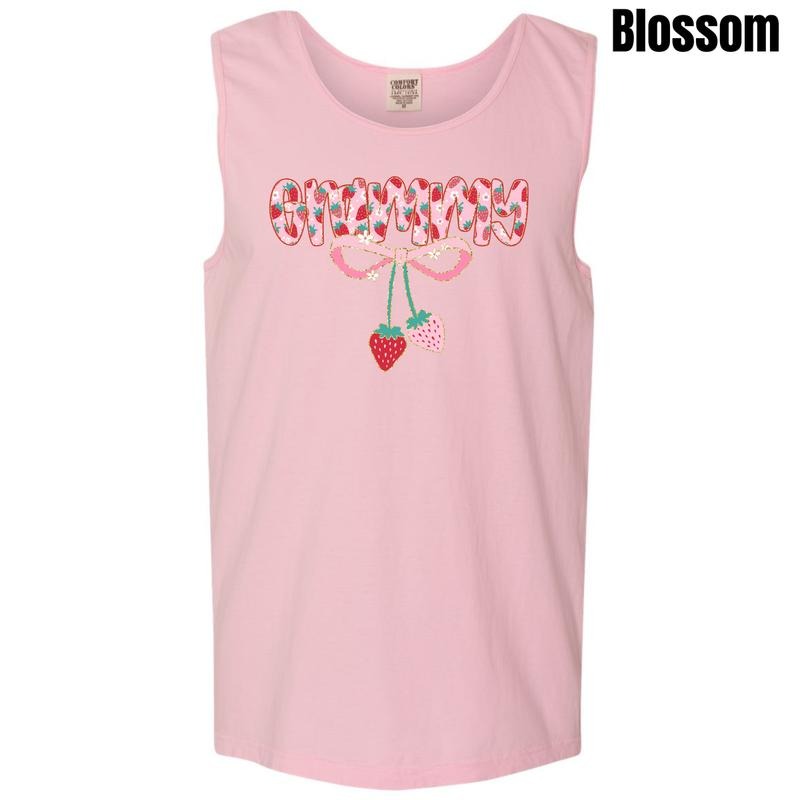 Tank Top - Grammy Strawberry Coquette Comfort Colors Tank Top 'NLB' T-Shirts, Hoodie, Sweatshirt | RetroVerseTees.com