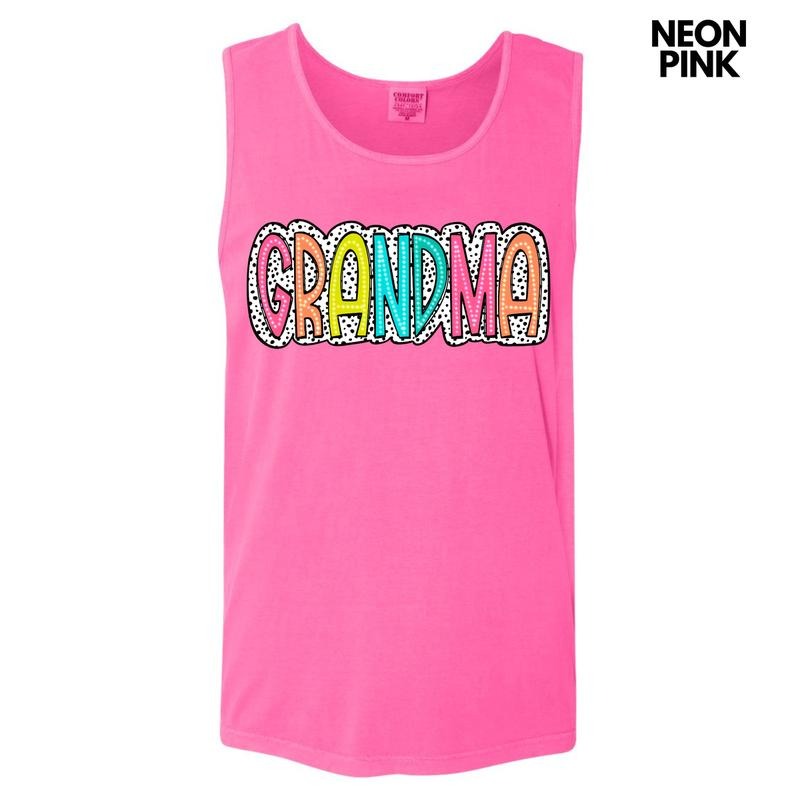 Tank Top - Grandma Neon Spotted Comfort Colors Tank Top 'NLB' T-Shirts, Hoodie, Sweatshirt | RetroVerseTees.com