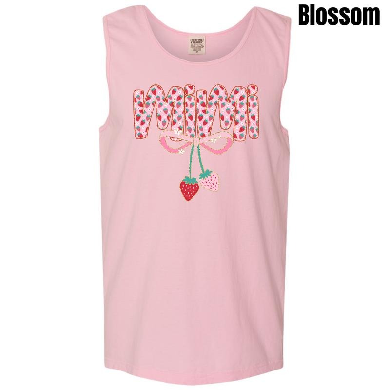 Tank Top - Mimi Strawberry Coquette Comfort Colors Tank Top 'NLB' T-Shirts, Hoodie, Sweatshirt | RetroVerseTees.com