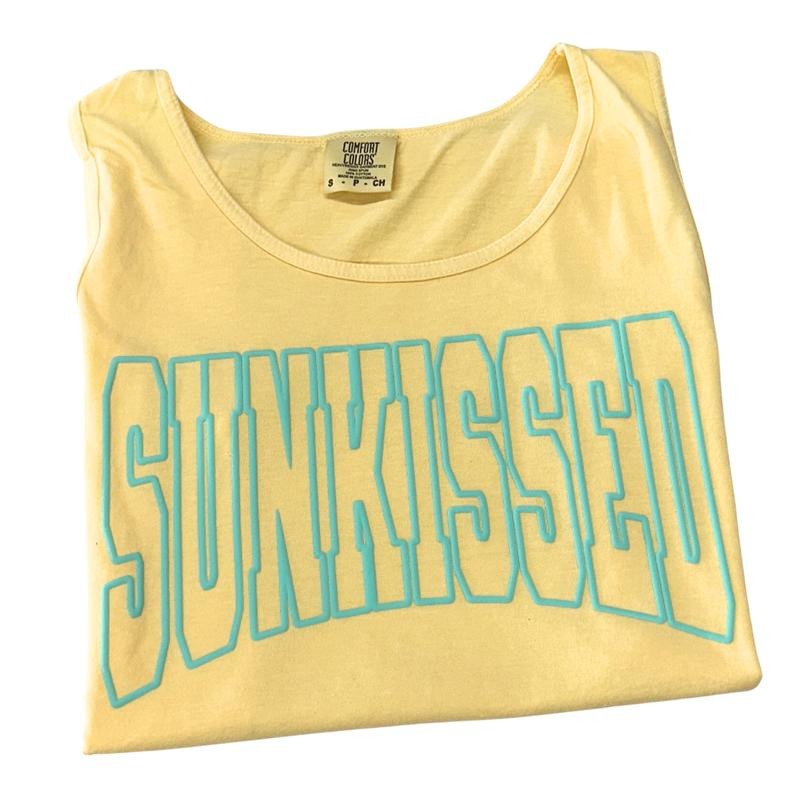 Tank Top - Mint Sunkissed PUFF Comfort Colors Tank Top T-Shirts, Hoodie, Sweatshirt | RetroVerseTees.com