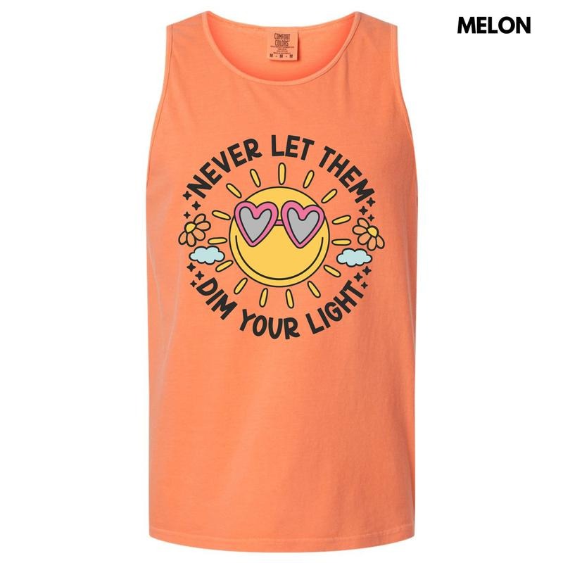 Tank Top - Never Dim Your Light Comfort Colors Tank Top 'NLB' T-Shirts, Hoodie, Sweatshirt | RetroVerseTees.com