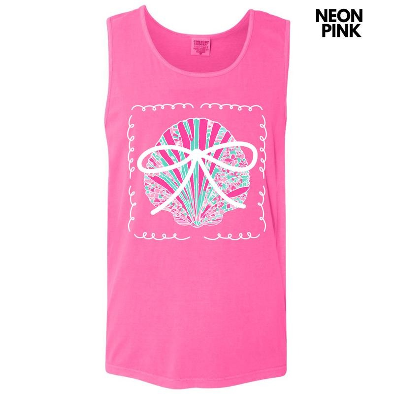 Tank Top - Pink Seashell Coquette Comfort Colors Tank Top 'NLB' T-Shirts, Hoodie, Sweatshirt | RetroVerseTees.com