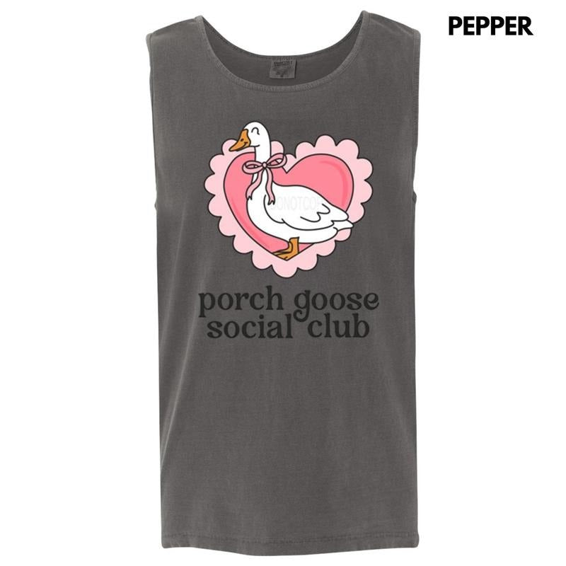 Tank Top - Porch Goose Social Club Comfort Colors Tank Top T-Shirts, Hoodie, Sweatshirt | RetroVerseTees.com