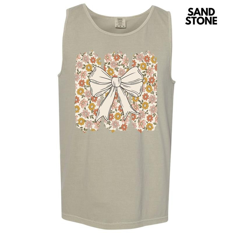 Tank Top - Retro Flower Bow Comfort Colors Tank Top 'NLB' T-Shirts, Hoodie, Sweatshirt | RetroVerseTees.com