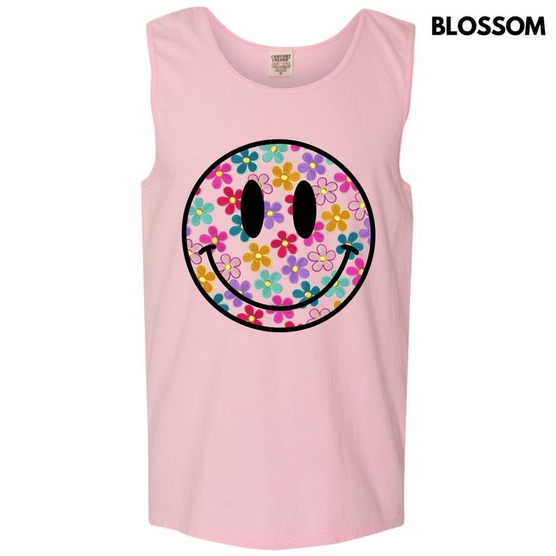 Tank Top - Retro Smiles & Flowers Comfort Colors Tank Top 'NLB' T-Shirts, Hoodie, Sweatshirt | RetroVerseTees.com