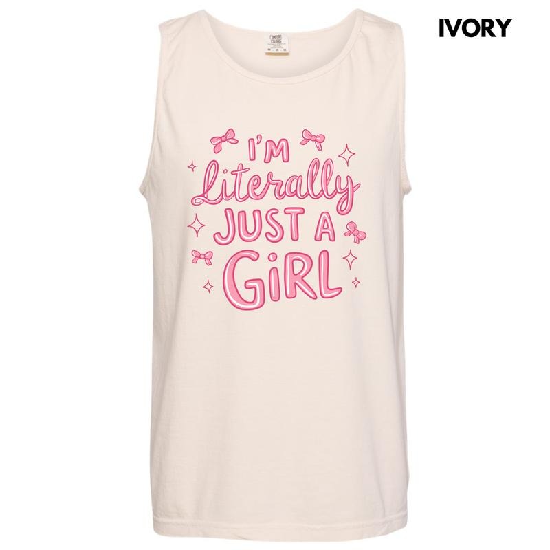 Tank Top - Ribbon Just A Girl Comfort Colors Tank Top 'NLB' T-Shirts, Hoodie, Sweatshirt | RetroVerseTees.com