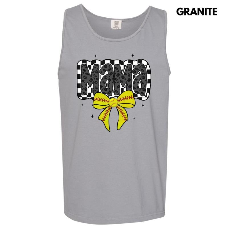Tank Top - Softball Checkered Mama Comfort Colors Tank Top 'NLB' T-Shirts, Hoodie, Sweatshirt | RetroVerseTees.com