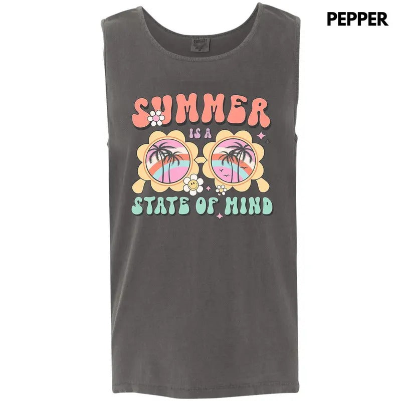 Tank Top - Summer State Of Mind Comfort Colors Tank Top T-Shirts, Hoodie, Sweatshirt | RetroVerseTees.com