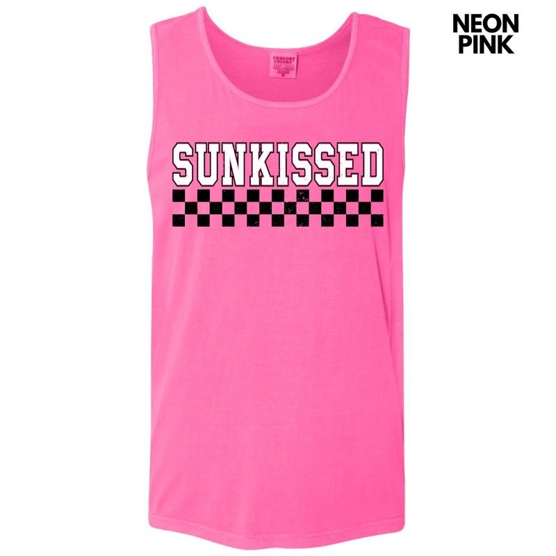 Tank Top - Sunkissed Varsity Checkered Comfort Colors Tank Top 'NLB' T-Shirts, Hoodie, Sweatshirt | RetroVerseTees.com