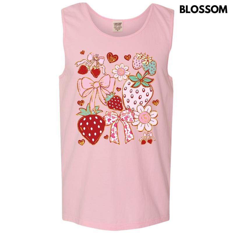 Tank Top - Sweet Strawberry Scene Comfort Colors Tank Top 'NLB' T-Shirts, Hoodie, Sweatshirt | RetroVerseTees.com