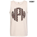Tank Top - Tan Checker Monogram Comfort Colors Tank Top 'NLB' T-Shirts, Hoodie, Sweatshirt | RetroVerseTees.com