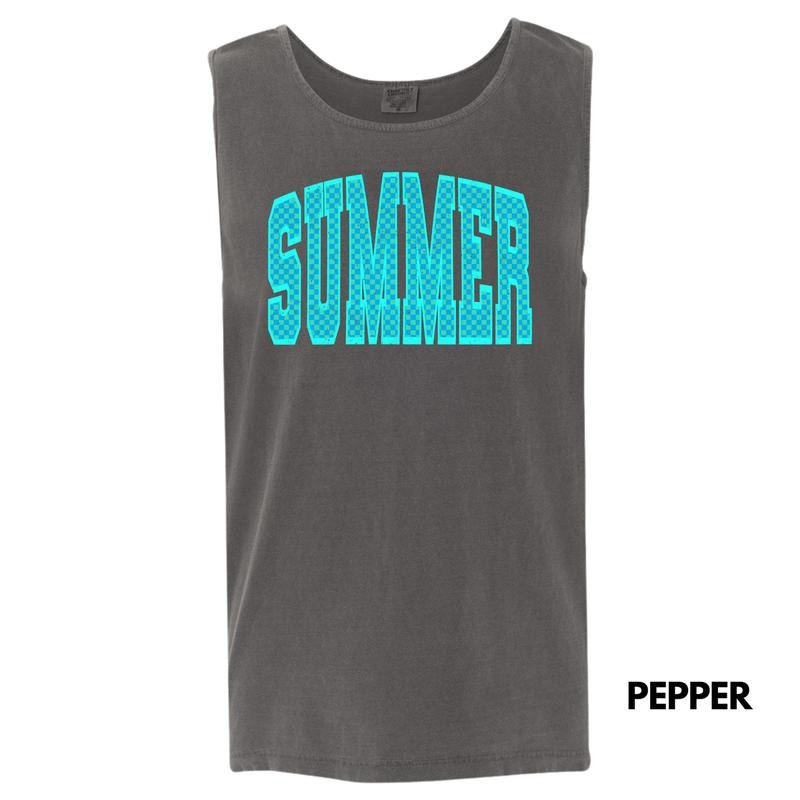 Tank Top - Teal Summer Checkered Comfort Colors Tank Top 'NLB' T-Shirts, Hoodie, Sweatshirt | RetroVerseTees.com