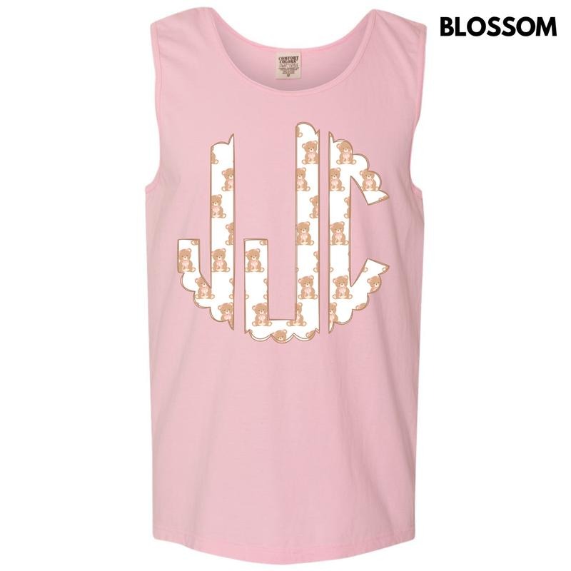 Tank Top - Teddy Bear Monogram Comfort Colors Tank Top 'NLB' T-Shirts, Hoodie, Sweatshirt | RetroVerseTees.com