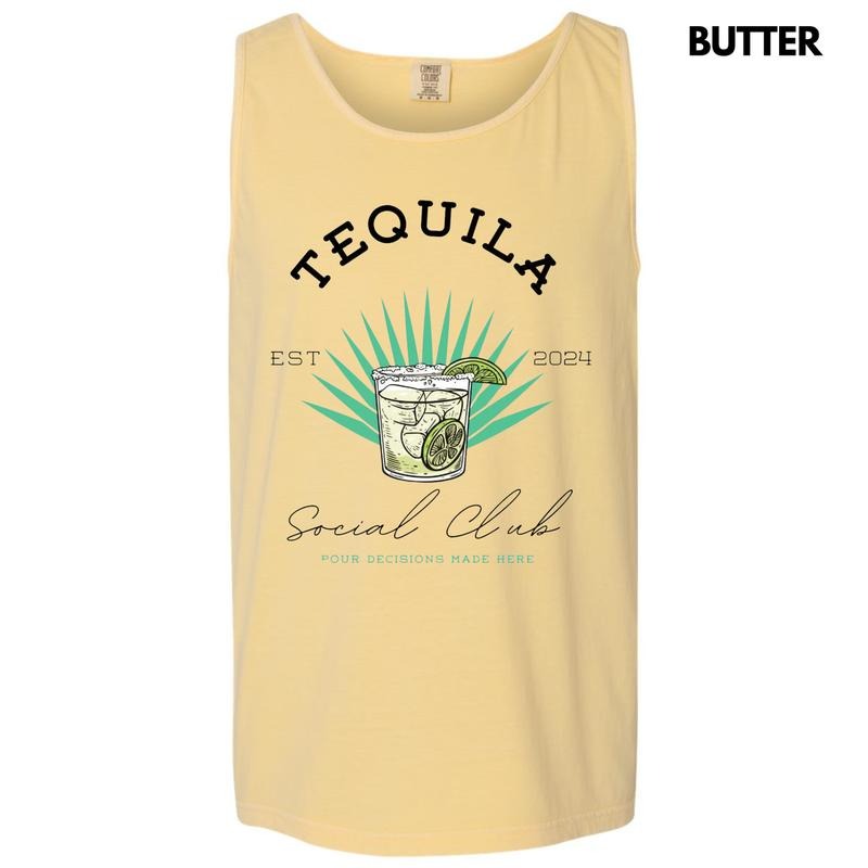 Tank Top - Tequila Social Club Comfort Colors Tank Top T-Shirts, Hoodie, Sweatshirt | RetroVerseTees.com