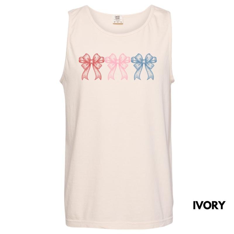 Tank Top - Triple Colorful Bows Comfort Colors Tank Top 'NLB' T-Shirts, Hoodie, Sweatshirt | RetroVerseTees.com