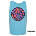 Tank Top - Vivid Neon Floral Happy Face Comfort Colors Tank Top 'NLB' T-Shirts, Hoodie, Sweatshirt | RetroVerseTees.com