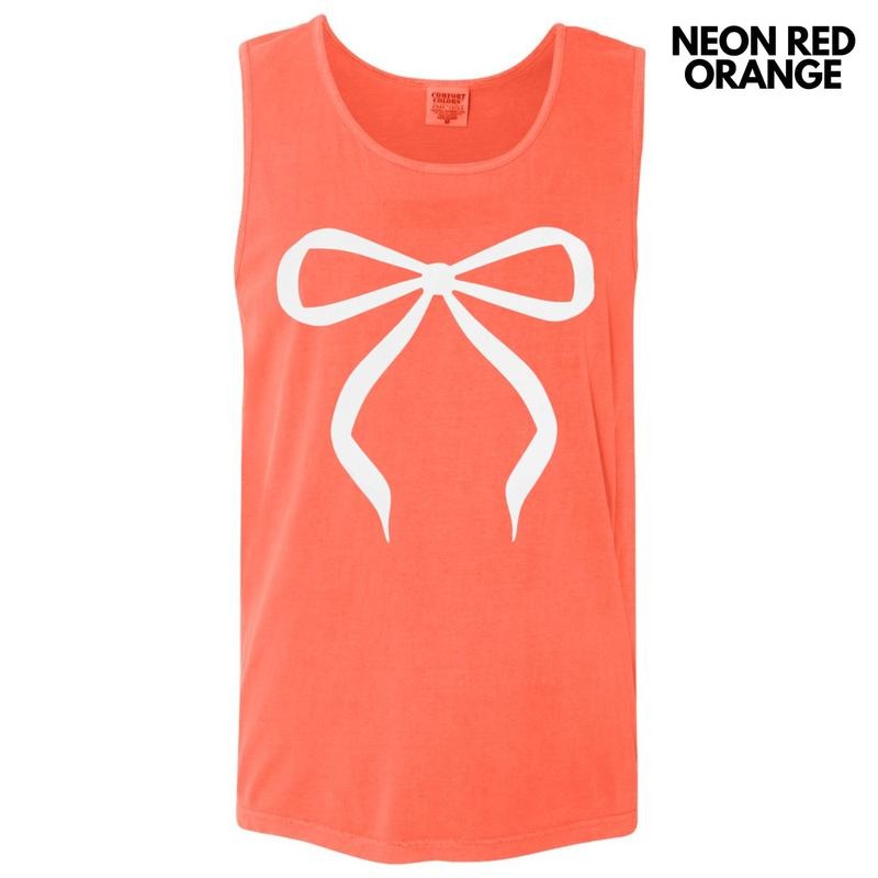 Tank Top - White Bow Coquette Puff Comfort Colors Tank Top T-Shirts, Hoodie, Sweatshirt | RetroVerseTees.com