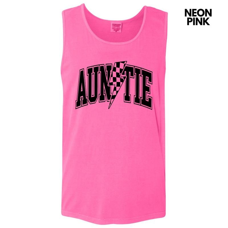 Tank Top -Auntie Lightning Bolt Comfort Colors Tank Top 'NLB' T-Shirts, Hoodie, Sweatshirt | RetroVerseTees.com