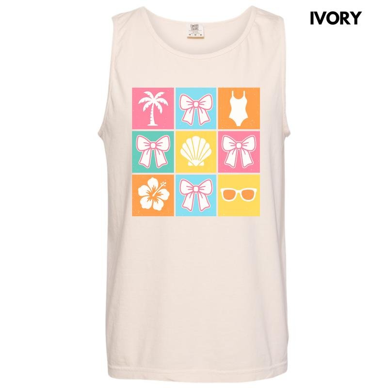 Tank Top -Beachy Bliss Collage Comfort Colors Tank Top 'NLB' T-Shirts, Hoodie, Sweatshirt | RetroVerseTees.com
