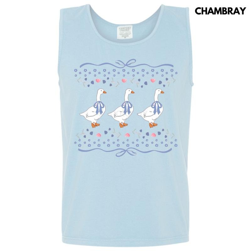 Tank Top -Coquette Geese Comfort Colors Tank Top T-Shirts, Hoodie, Sweatshirt | RetroVerseTees.com