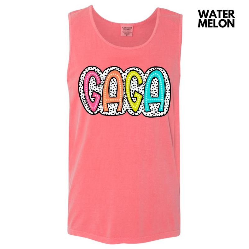 Tank Top -Gaga Neon Spotted Comfort Colors Tank Top 'NLB' T-Shirts, Hoodie, Sweatshirt | RetroVerseTees.com