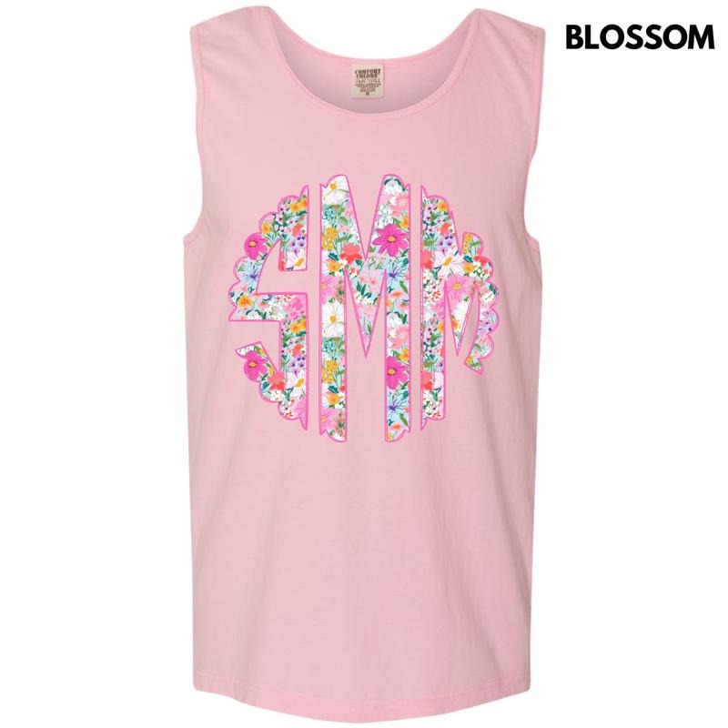 Tank Top -Garden Girl Monogram Comfort Colors Tank Top 'NLB' T-Shirts, Hoodie, Sweatshirt | RetroVerseTees.com