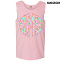 Tank Top -Pink Blossoms Monogram Comfort Colors Tank Top 'NLB' T-Shirts, Hoodie, Sweatshirt | RetroVerseTees.com