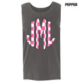 Tank Top -Pink Checker Monogram Comfort Colors Tank Top 'NLB' T-Shirts, Hoodie, Sweatshirt | RetroVerseTees.com