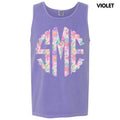 Tank Top -Purple Blossoms Monogram Comfort Colors Tank Top 'NLB' T-Shirts, Hoodie, Sweatshirt | RetroVerseTees.com