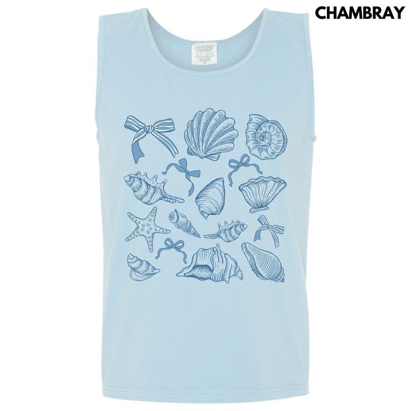Tank Top -Simple Seashells Comfort Colors Tank Top 'NLB' T-Shirts, Hoodie, Sweatshirt | RetroVerseTees.com